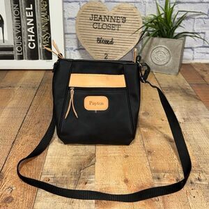 Jon Hart design Bag Crossbody Purse Coasted Canvas Black Payton monogram